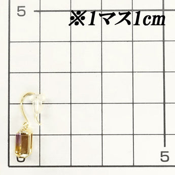 Bicolor Quartz Earrings 2.40ct K18YG Square Ametrine | 18K Gold Daily Use Simple Cute Stylish [Used] [SH115698]