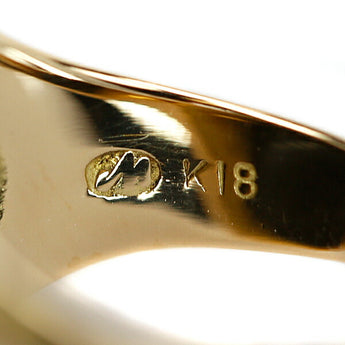 Onyx Ring Diamond K18YG Matte Texture Leaves Plants Botanical Art Nouveau | 18K Diamond Luxurious Gorgeous Cute Stylish [Used] [SH115757]