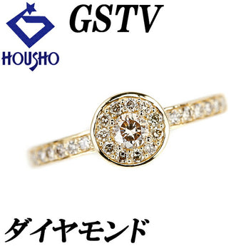 GSTV Brown Diamond Ring 0.18ct K18YG Brand | 18K Brown Diamond Daily Use Gorgeous Elegant Cute Stylish [Used] [SH115761]