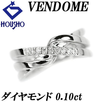 VENDOME AOYAMA Diamond Ring 0.10ct K18WG Twist Brand VENDOME AOYAMA | 18K Diamond Daily Use Elegant Cute Stylish [Used] [SH115764]