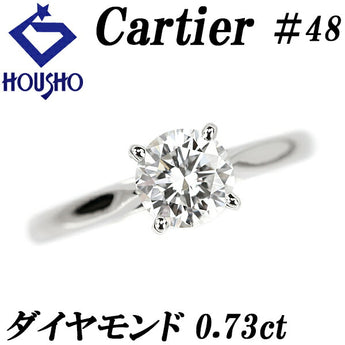 Cartier Diamond Solitaire Ring #48 0.73ct Pt950 Single Stone 4-Prong Solitaire Cartier | Diamond Platinum Luxurious Gorgeous Elegant Cute Stylish [Used] [SH115769]