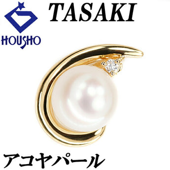 TASAKI Akoya Pearl Pendant Top 7.1mm Diamond K18YG Brand TASAKI | 18K Akoya Pearl White Pearl Japanese Pearl Diamond Daily Use Elegant Cute Stylish [Used] [SH115776]