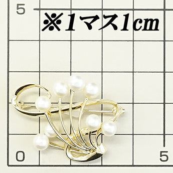 MIKIMOTO Akoya Pearl Brooch 4.7mm-5.3mm K14YG Openwork Brand MIKIMOTO | 14K Akoya Pearl White Pearl Japanese Pearl Elegant Cute Stylish [Used] [SH115786]