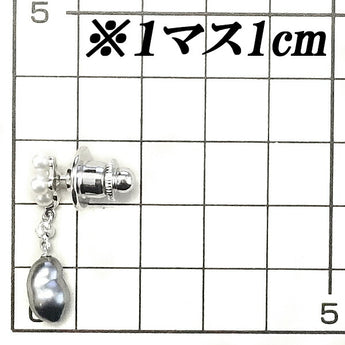 MIKIMOTO Black Pearl Pin Brooch Akoya Pearl Diamond K18WG MIKIMOTO | 18K Black Pearl Black Pearl South Sea Pearl Tahitian Black Pearl Diamond Cute Stylish [Used] [SH115787]