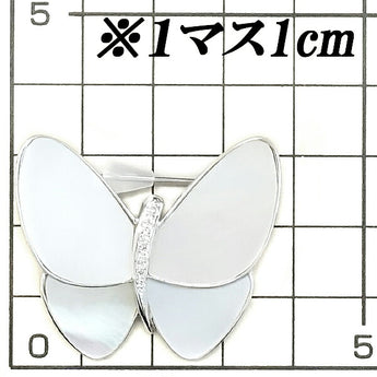 Shell Brooch Diamond K18WG Butterfly Papillon Insect Animal | 18K 14K Diamond Elegant Cute Stylish [Used] [SH115798]