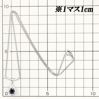 Mitsukoshi Sapphire Necklace 1.11ct Diamond Pt900 Drop Droplet Teardrop MITSUKOSHI | Sapphire Diamond Platinum Elegant Cute Stylish [Used] [SH115799]