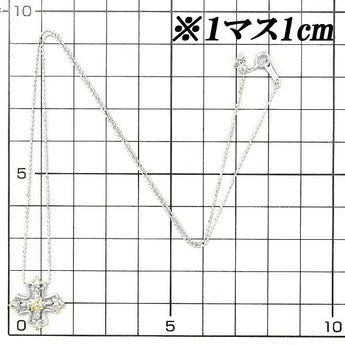 笠原真寿美 サファイア ネックレス 0.06ct ダイヤモンド K18WG クロス 十字 透かし マルチway 作家 デザイナー | 18金 イエローサファイヤ ダイアモンド 上品 シンプル かわいい おしゃれ【SH115800】