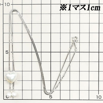 TASAKI Mabe Pearl Necklace Akoya Pearl SV925 Heart Loop Tie Brand TASAKI | Silver 925 Mabe Pearl White Pearl Semicircular Pearl Semicircular Pearl Cute Stylish [Used] [SH115803]