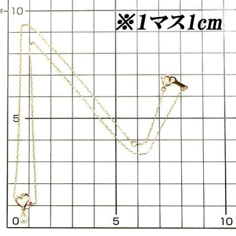4℃ パール 3.5mm オープンハート ネックレス ピンク石 K10PG 揺れる ブランド ヨンドシー | 10金 デイリーユース シンプル かわいい おしゃれ【中古】【SH116124】