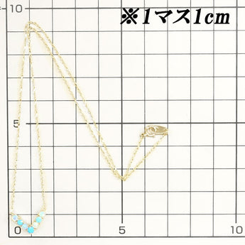 エテ オパール トルコ石 ネックレス K10YG V字 ターコイズ 華奢 ブランド ete | 10金 デイリーユース  かわいい おしゃれ【中古】【SH116132】