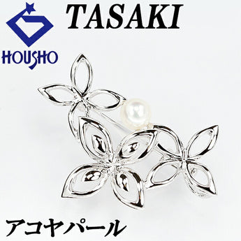 TASAKI Akoya Pearl Brooch 5.8mm SV Flower Openwork Brand TASAKI | Akoya Pearl White Pearl Japanese Pearl Elegant Cute Stylish [Used] [SH116171]