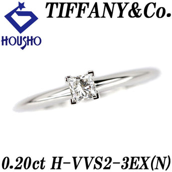 Tiffany Diamond Solitaire Ring 0.20ct Pt950 Single Stone 4-Prong Princess Cut Modified Cut Fancy Cut Graded Certificate TIFFANY&amp;Co. | Diamond Fashionable [SH116458]