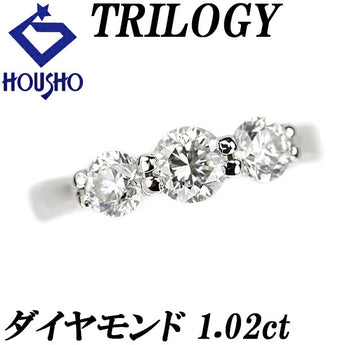Trilogy Diamond Ring 1.02ct Pt900 Brand TRILOGY | Diamond Platinum Elegant Simple Cute Stylish [Used] [SH116460]
