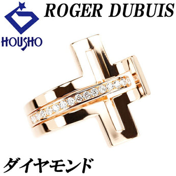 Roger Dubuis Diamond Follow Me Open Ring #49 K18PG Cross Thick Wide Brand ROGER DUBUIS | 18K Diamond Luxurious Gorgeous Stylish [Used] [SH116469]