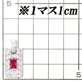 CRESCENT VERT Recrystallized Ruby Pendant Top 1.08ct Recrystallized Pink Sapphire Diamond K18WG Square Kyocera CRESCENT VERT | 18K Pink Sapphire Diamond Cute [SH116471]