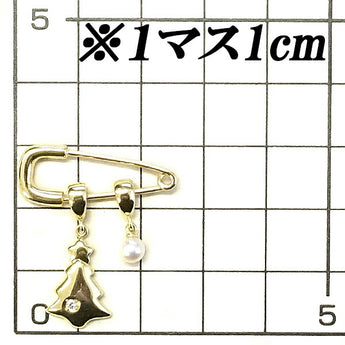MIKIMOTO Akoya pearl brooch pendant top 4.1mm diamond K18YG tree safety pin multi-way brand MIKIMOTO | 18K gold Akoya pearl white pearl Japanese pearl cute stylish [Used] [SH116473]
