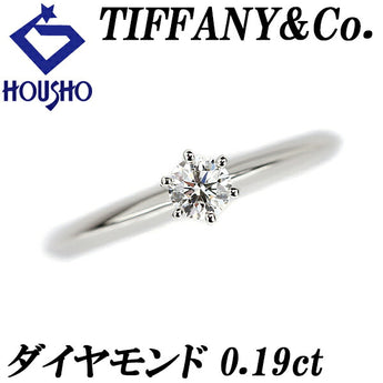 Tiffany Diamond Solitaire Ring 0.19ct Pt950 Solitaire Single Stone 6 Prongs TIFFANY&amp;Co. | Diamond Platinum Elegant Simple Cute Stylish [Used] [SH116476]