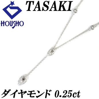 TASAKI Diamond Necklace 0.25ct K18WG Pavé Drop Droplet Tear Brand TASAKI | 18K Diamond Elegant Cute Stylish [Used] [SH116508]
