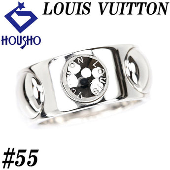 ルイヴィトン グランドバーグ クルー リング #55 K18WG 地金のみ 石なし 太め 幅広 メンズ ユニセックス ブランド LOUIS VUITTON | 18金 豪華 ゴージャス おしゃれ【中古】【SH116512】