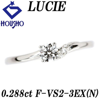 Lucie Diamond Ring 0.288ct Pt950 Graded with Certificate of Authenticity 4-prong Brand LUCIE | Diamond Platinum Elegant Cute Stylish [Used] [SH116515]