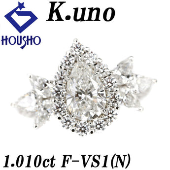 K.uno Diamond Ring 1.01ct Pt950 Deformed Cut Fancy Cut Pear Shape Cut Graded Certificate Drop Droplet Teardrop K.uno | Diamond Stylish [Used] [SH116516]