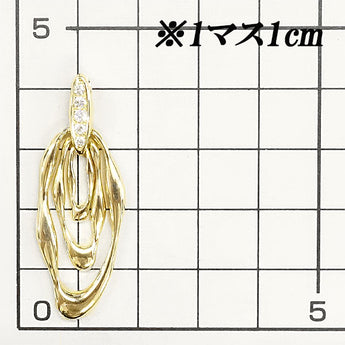 クイーン ダイヤモンド ペンダントトップ K18YG サークル ウェーブ 透かし ブランド Queen | 18金 ダイアモンド 上品 エレガント かわいい おしゃれ【中古】【SH116531】