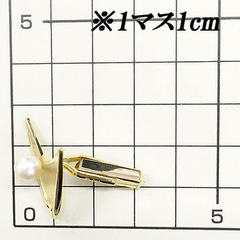 ミキモト アコヤパール カフス 6.4mm K14YG スウィブル式 翼 羽 ブランド MIKIMOTO | 18金 あこや真珠 白真珠 和珠 上品 エレガント かわいい おしゃれ【中古】【SH116536】