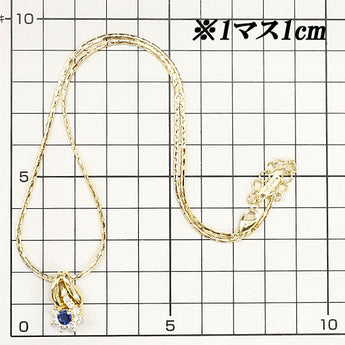 Mila Schon Sapphire Necklace 0.43ct Diamond K18YG Brand: Mila Schon | 18K Sapphire Diamond Luxurious Gorgeous Classical Cute Stylish [Used] [SH116544]