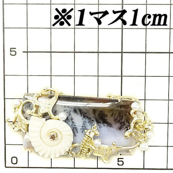 名執左結里 アゲート ブローチ アコヤパール ダイヤモンド サンゴ K18YG メノウ 百合 ユリ 花 フラワー 植物 ボタニカル 作家 デザイナー | 18金 デイリーユース エレガント おしゃれ【SH116550】