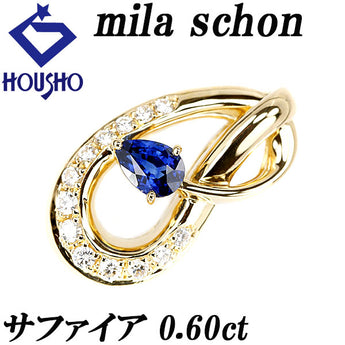 Mila Schon Sapphire Pendant Top 0.60ct Diamond K18YG Brand: Mila Schon | 18K Sapphire Diamond Elegant Cute Stylish [Used] [SH117000]