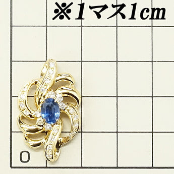 ベリテ サファイア ペンダントトップ 1.0ct ダイヤモンド K18YG 透かし ブランド VERITE | 18金 サファイヤ ダイアモンド 豪華 クラシカル かわいい おしゃれ【中古】【SH117001】