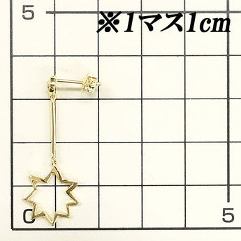 ムーンストーン ピアス K18YG 星 スター 透かし 揺れる | 18金 デイリーユース シンプル かわいい おしゃれ【中古】【SH117006】