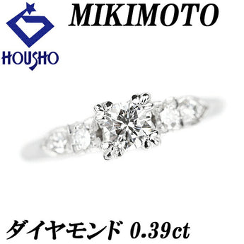 ミキモト ダイヤモンド 0.39ct K14WG ブランド MIKIMOTO | 14金 ダイアモンド 上品 クラシカル かわいい おしゃれ【中古】【SH117016】