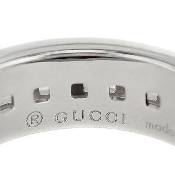 グッチ スクロール リング #11 K18WG 地金のみ 石なし ロゴ フィルム 透かし ブランド GUCCI | 18金 デイリーユース シンプル かわいい おしゃれ【中古】【SH117032】