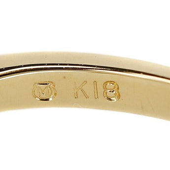 ミキモト ダイヤモンド リング K18YG 花 フラワー 植物 ボタニカル 細め 華奢 V字 ブランド MIKIMOTO | 18金 ダイアモンド デイリーユース シンプル かわいい おしゃれ【中古】【SH117045】