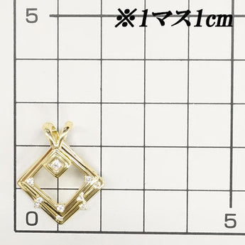ウォルサム ダイヤモンド ペンダントトップ K18YG スイング 揺れる スクエア 透かし ブランド WALTHAM | 18金 ダイアモンド 上品 エレガント かわいい おしゃれ【中古】【SH117057】
