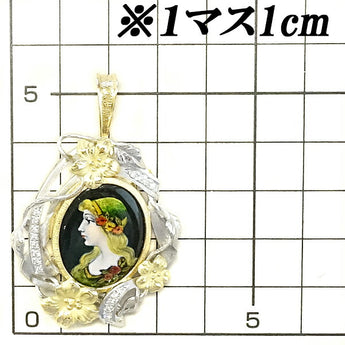 梶光夫 エマイユ ペンダントブローチ ダイヤモンド K18YG Pt900 アールヌーヴォー 花 フラワー 植物 ボタニカル エナメルクリスティーヌ・シェロン 作家 デザイナー | 18金 ダイアモンド【SH117923】