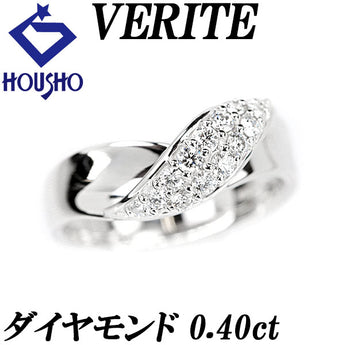 ベリテ ダイヤモンド リング 0.40ct K18WG V字 ブランド VERITE | 18金 ダイアモンド デイリーユース シンプル 上品 エレガント かわいい おしゃれ【中古】【SH117945】