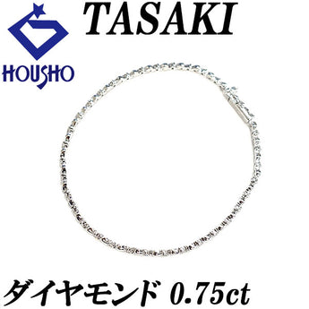 タサキ 田崎真珠 ダイヤモンド ブレスレット 0.75ct K18WG ハート ブランド TASAKI | 18金 ダイアモンド 上品 エレガント かわいい おしゃれ【中古】【SH117947】