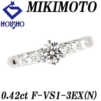 MIKIMOTO Diamond Ring 0.42ct Pt950 Graded with Certificate Brand MIKIMOTO | Diamond Platinum Elegant Gorgeous Cute Stylish [Used] [SH117953]