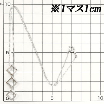 ESTELLE Princess Cut Diamond Necklace 0.50ct Pt900 3-Row Square Dangling Irregular Cut Fancy Cut ESTELLE | Diamond Platinum Elegant Cute Stylish [Used] [SH117963]