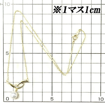 : MIKIMOTO Akoya pearl necklace 7.3mm diamond K18YG swinging brand MIKIMOTO | 18K Akoya pearl white pearl Japanese pearl diamond elegant cute stylish [Used] [SH118030]