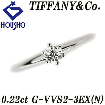 Tiffany Diamond Solitaire Ring 0.22ct Pt950 Solitaire Single Stone 6 Prongs Graded Certificate TIFFANY&amp;Co. | Diamond Platinum Elegant Simple Cute [SH118282]