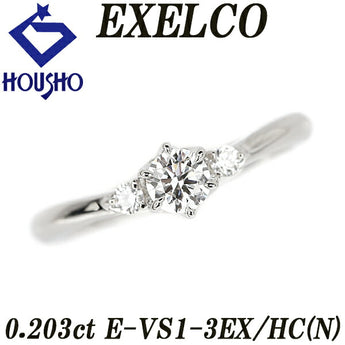 Excelco Diamond Ring 0.203ct Pt950 Tea Rose Graded Certificate Brand EXELCO | Diamond Platinum Elegant Simple Cute Stylish [Used] [SH118286]