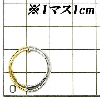 Hoop earrings, K18YG, K14WG, piercing, reversible, base metal only, no stones | 18K, 14K, daily use, simple, cute, stylish [Used] [SH118294]