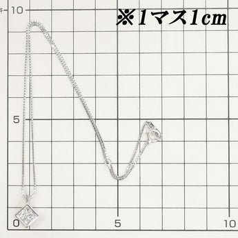 Princess Cut Diamond Necklace 1.00ct Pt900 Mystery Setting Square Rectangular Modified Cut Fancy Cut | Diamond Platinum Simple Elegant Cute Stylish [SH118298]