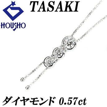 TASAKI Diamond Trilogy Necklace 0.57ct K18WG 3-row loop tie Brand TASAKI | 18K gold diamond Elegant Cute Stylish [Used] [SH118314]