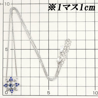 POLA Sapphire Necklace 0.79ct Diamond Pt900 Flower Plant Botanical Openwork POLA | Sapphire Diamond Platinum Elegant Cute Stylish [Used] [SH118319]