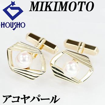 ミキモト アコヤパール カフス 7.0mm K14YG スウィヴル式 ブランド MIKIMOTO | 14金 あこや真珠 白真珠 和珠 シンプル 上品 エレガント おしゃれ【中古】【SH118366】