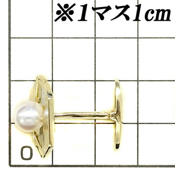 ミキモト アコヤパール カフス 7.0mm K14YG スウィブル式 カフリンクス ブランド MIKIMOTO | 14金 あこや真珠 白真珠 和珠 上品 エレガント おしゃれ【中古】【SH118367】